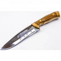 Нож Сафари-2, Кизляр СТО, сталь 65х13, резной купить в Курске